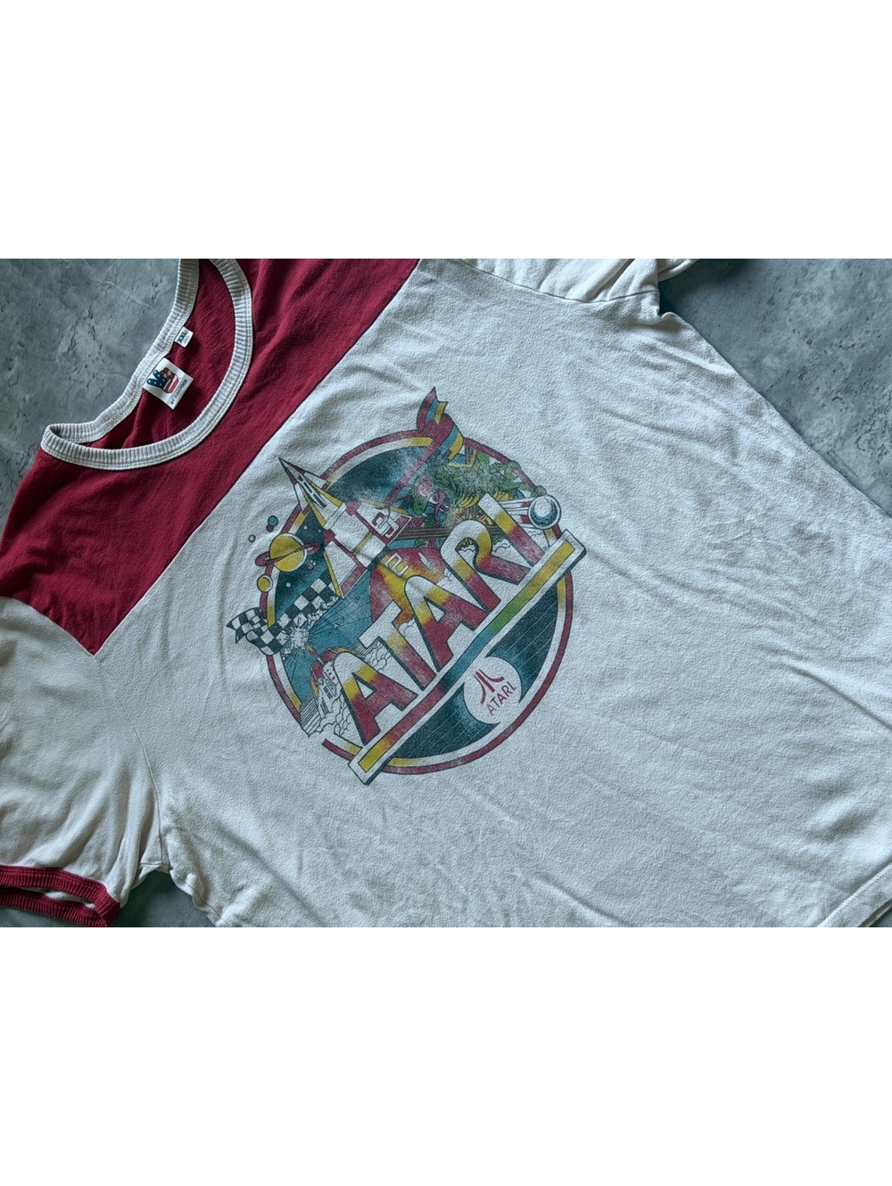 RARE 1987 Atari Promo Video Game Raglan Style Tee Sz XXL